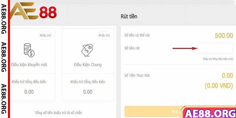 Hướng dẫn các bước chi tiết rút tiền AE88